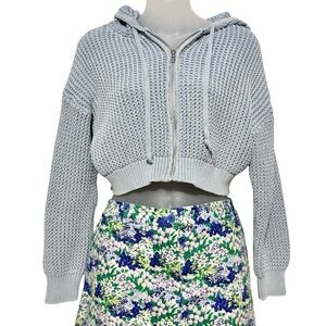 Haute Hippie Cotton Cropped Hoodie Sweater Jacket